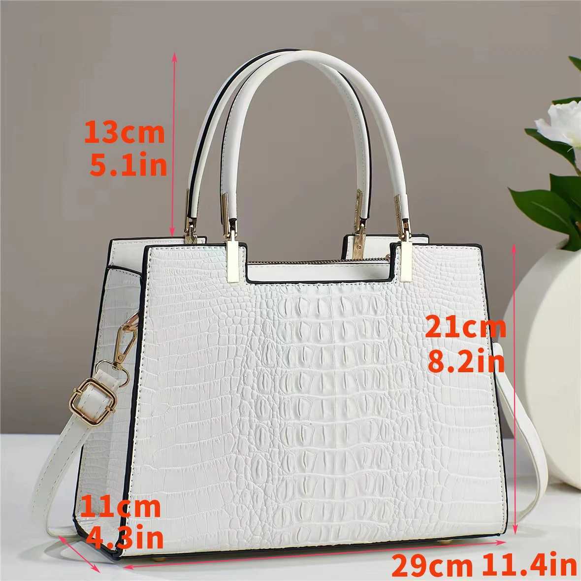 Advanced fashion gradient crocodile print womens handbag atmospheric texture fully matched single shoulder cross bag Z250303