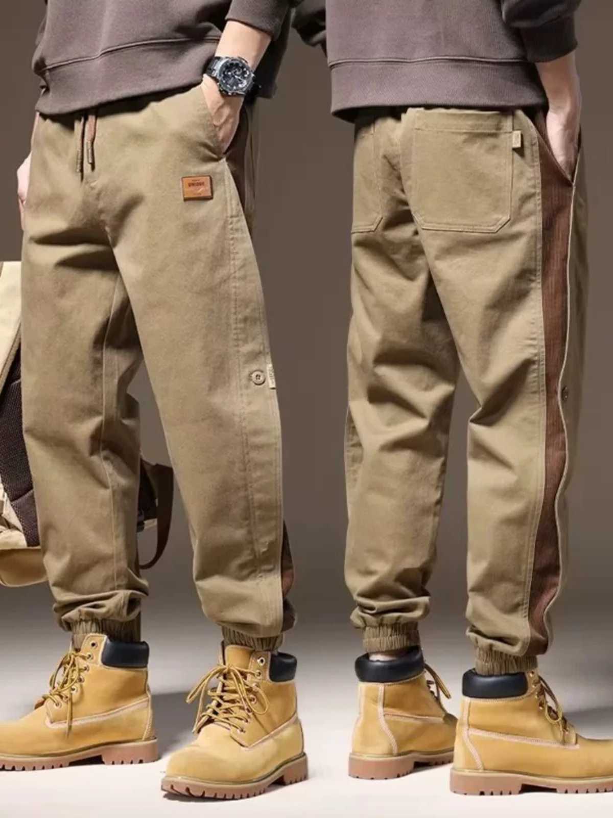 American retro labor protection work pants mens spring and summer thin loose trouser bunches outdoor overallsXJ250303