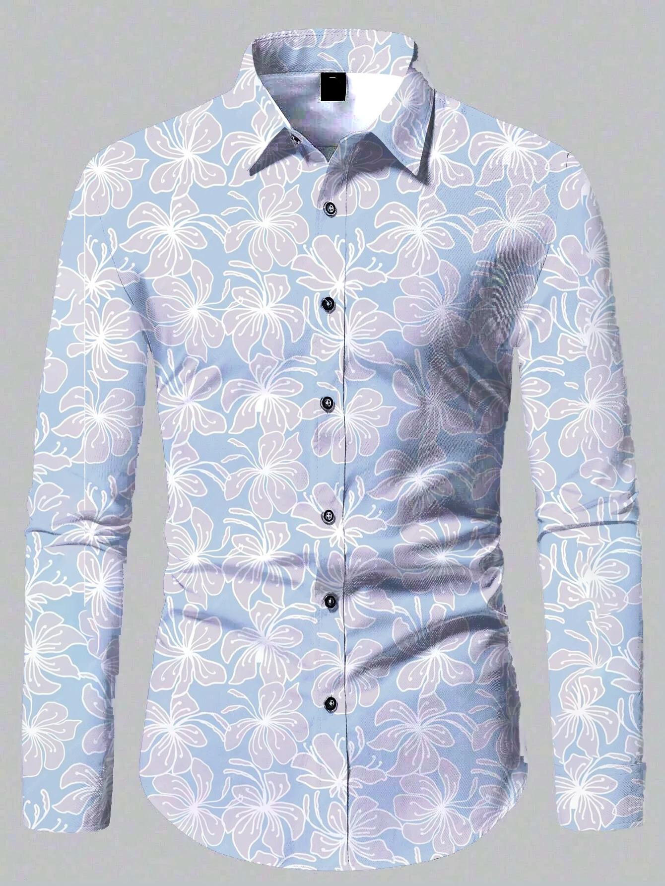 High Quality 3d Printed Floral Pattern Comfortable Shirt Beach Sun Casual Slim Fit Fashion Mens Shirt Fashion Long Sleeve Shirt 250227