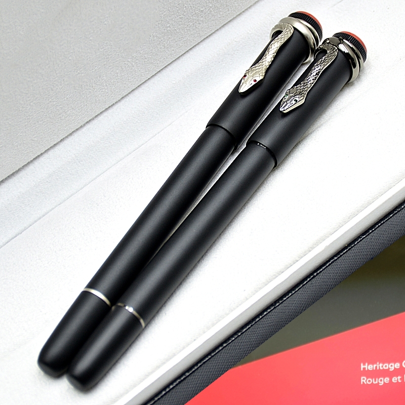 Special Edition Heritage Collection Matte Black Rollerball Pen Ballpoint Pen Unique Snake Clip Design Office School Writing Ink Fountain Pens