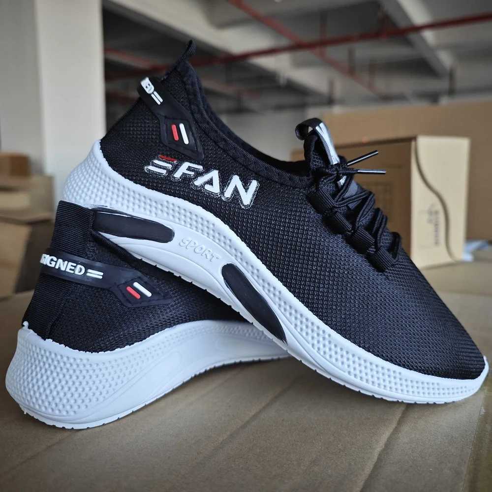 Spring White Casual Shoes Breathable Non-slip Walking Sneakers Men Shoes Outdoor 2024 Comfortable Fashion Lace Up Running ShoesC250304