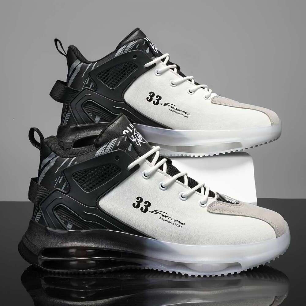 1 pair of fashionable high top sp orts shoes - PU mesh with gold accents, rubber base, comfortable durable, perfect for ca sual outi ngs and lei sure 