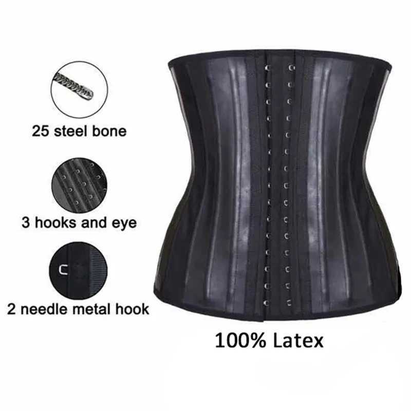 Latex Waist Trainer Corset Women Belly Slimming Belt Body Shaper 25 Steel Boned Waist Cincher Fajas Colombianas ShapewearXJ250304