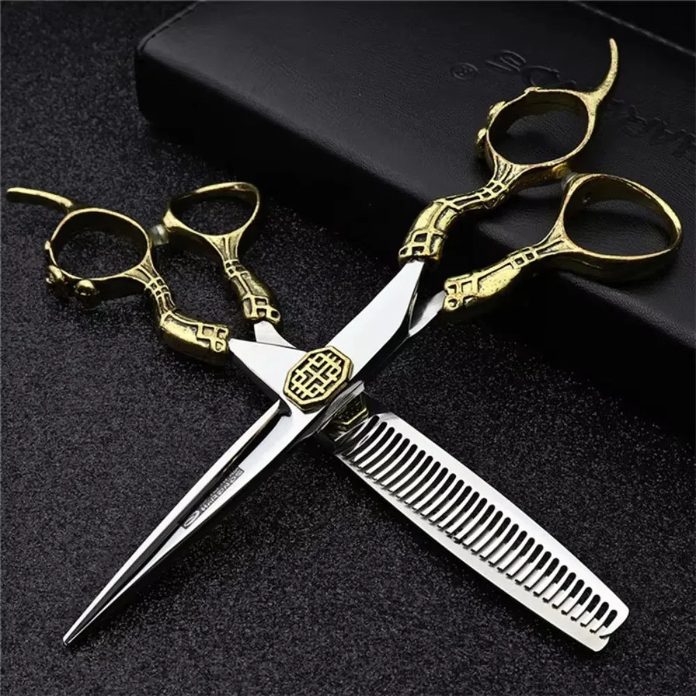 SHARONDS 6 Inch Professional Hairdressing Scissors Hairdresser Clipper Japanese 440c Barber Shears Cutting Thinning Scissors 250304