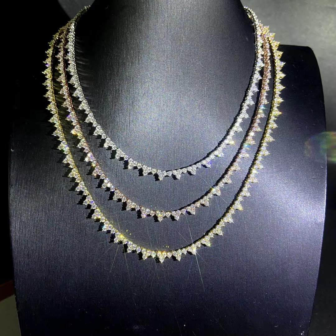 De 2.5mm VVS Necklace Chic Tennis Fashion Sier Moissanite Chain