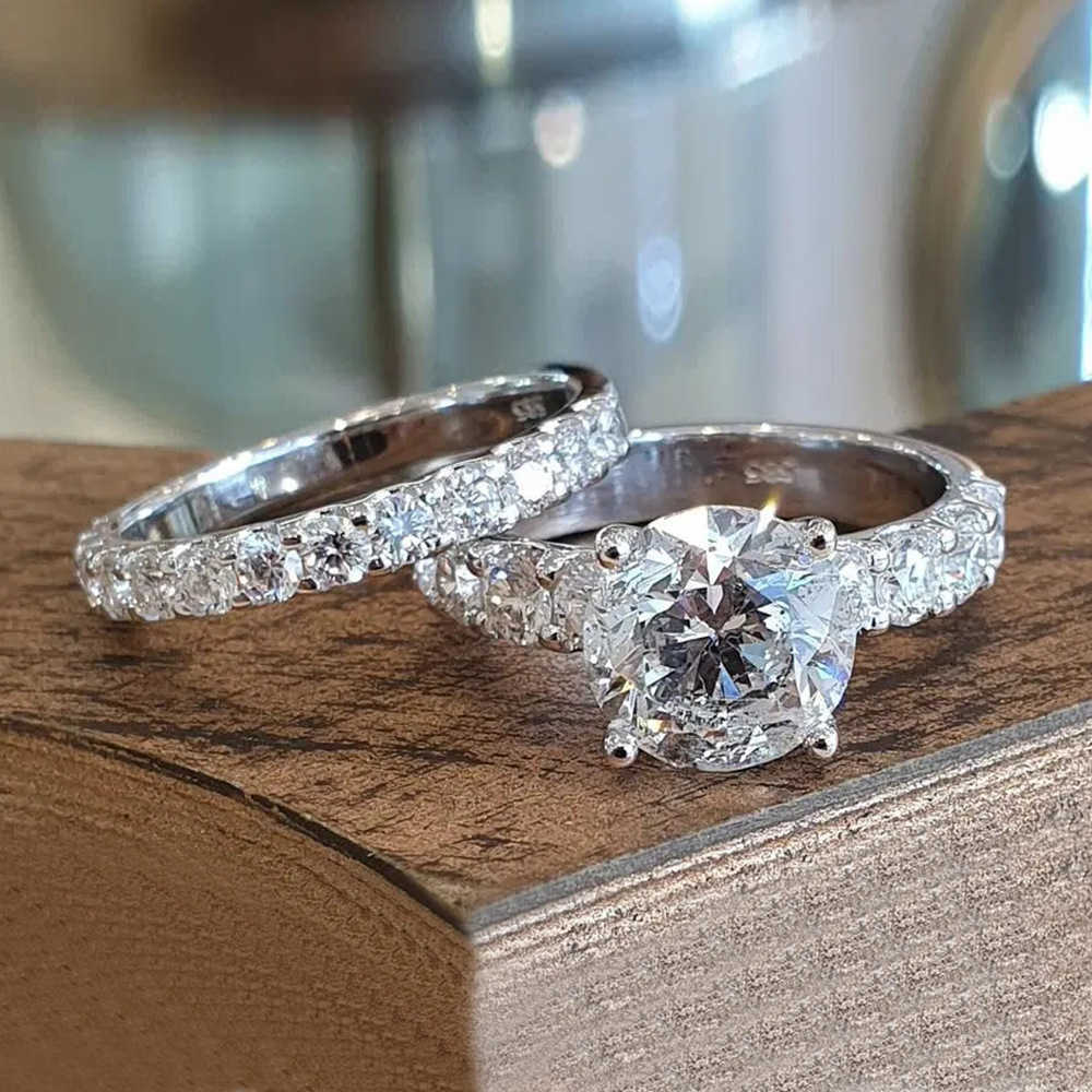 Couple Rings Couple Set Ring Fashion Womens Zircon Pair Ring Engagement Proposal Ring F950 H25303