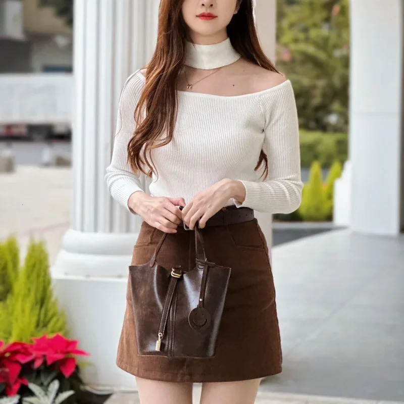 Versatile bag crossbody womens high-end sensory vegetable basket womens bag niche retro bucket bag handbag 250303