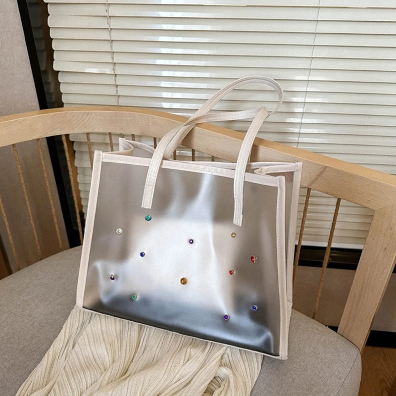 2pcs/set Fashionable Transparent Shoulder Bag for Ladies Great for Beach Trips Daily Commutes and Shopping 250305ww