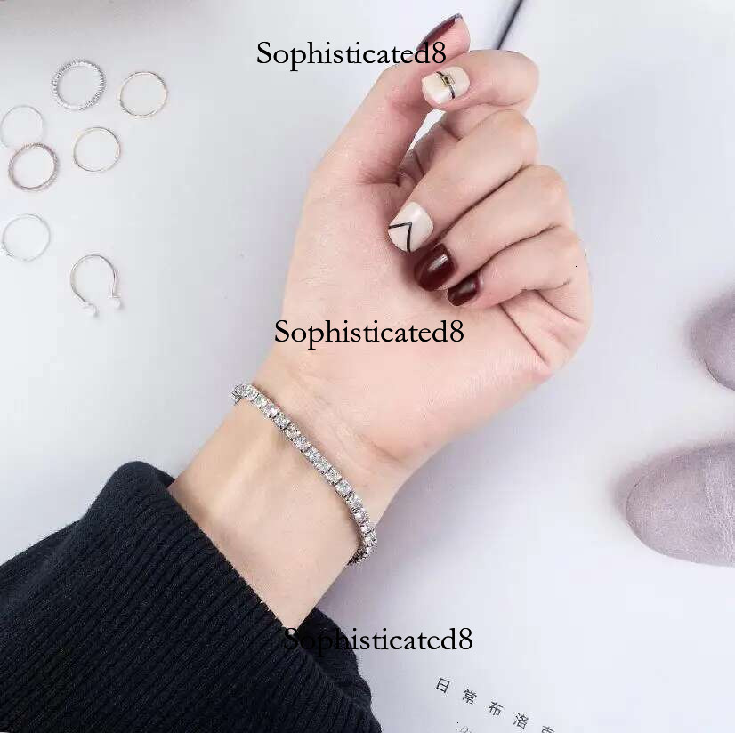 Real Moissanite Bracelet for Women S Sterg Sier 4mm Dias Tennis Bangles Chains Sparkg Fine Jewelry