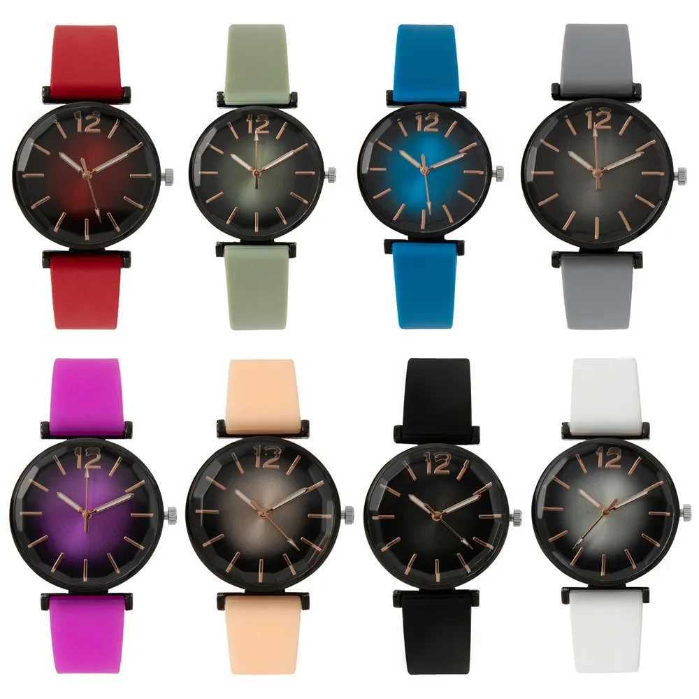 Fashion Ladies Sports Simple Black Dial Quartz Casual 2024 Green Sile Str Women Clock Dr WristesXJ250304