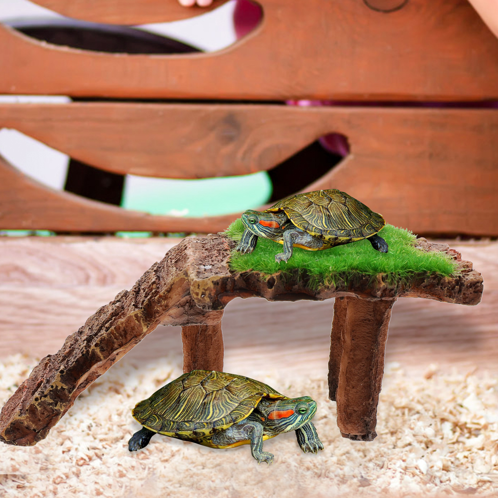Crawl Turtle Terrace Decor Accessories for Tank Basking Platform 10x6cm Resin Fish Decorations Bearded Dragon Reptile Cave