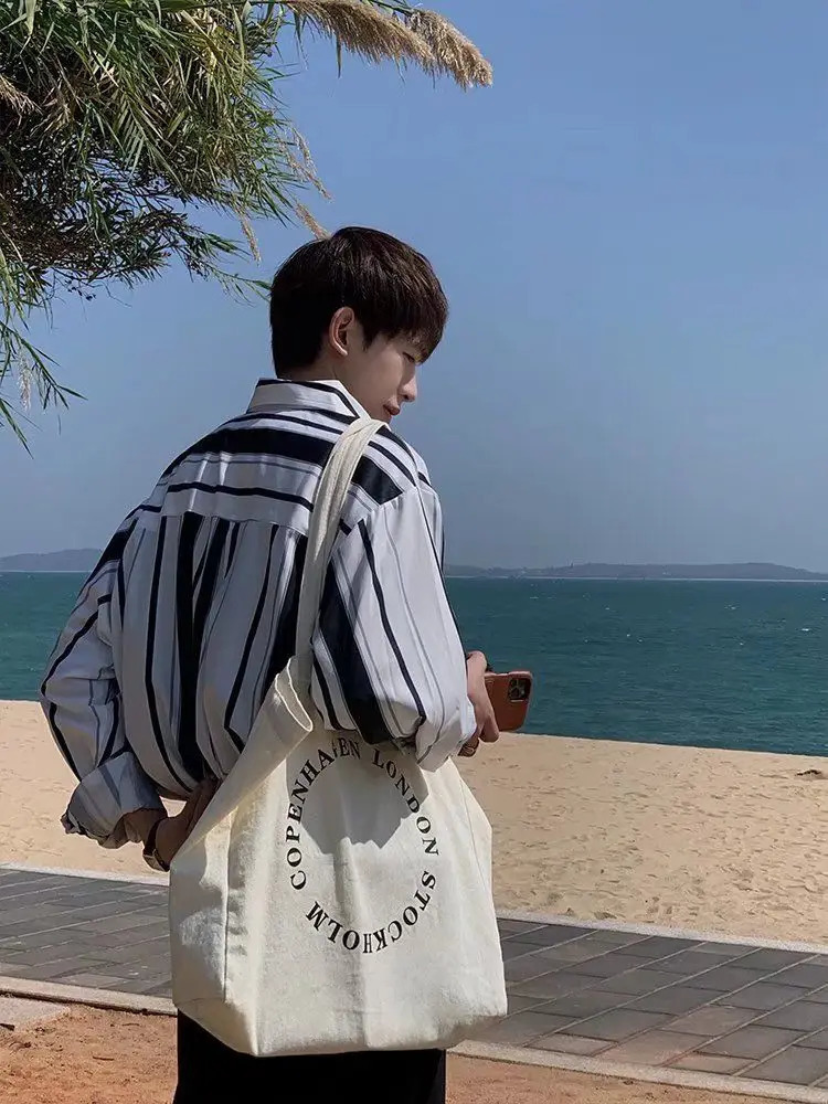Green Striped Shirt Men Long-sleeved Trendy Handsome Printed Cardigan Without Ironing Loose Spring and Autumn Jacket 250227