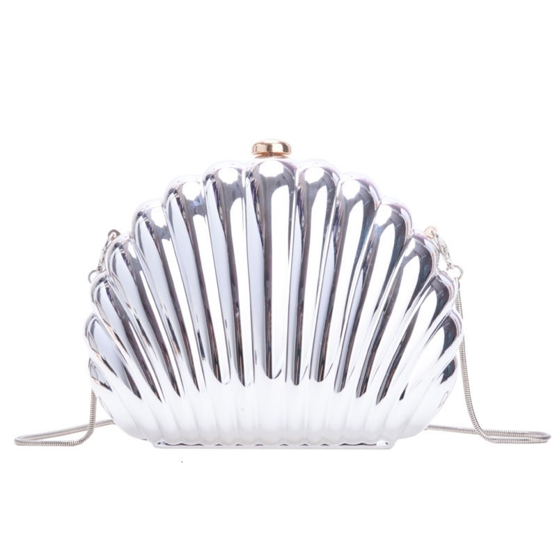 Women Silver Gold Shell Bag Cute Acrylic Evening Clutch With Strap For Wedding Party Small Purses ner Handbags w250303