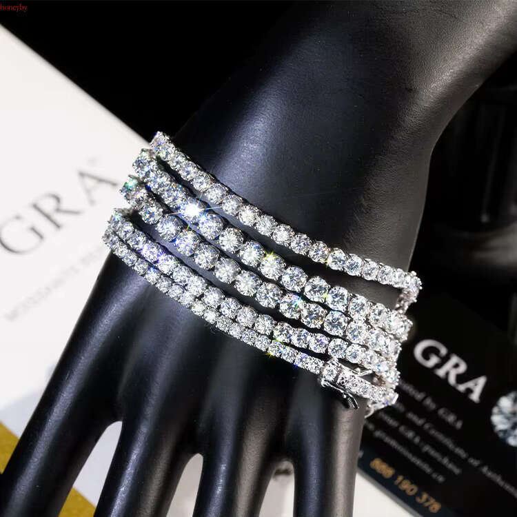 Goldleaf Hot Sale Hip Hop Style D Color VVS Necklace 3-5mm Sterg Sier Moissanite Tennis Chains Men