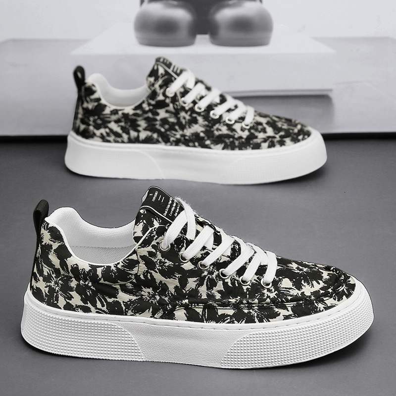 Fashion 2025 Spring Designer s New Comfortable Thick Bottom Fashionable Elegant Multi Functional Outdoor Leisure Men s Printed Canvas Shoes