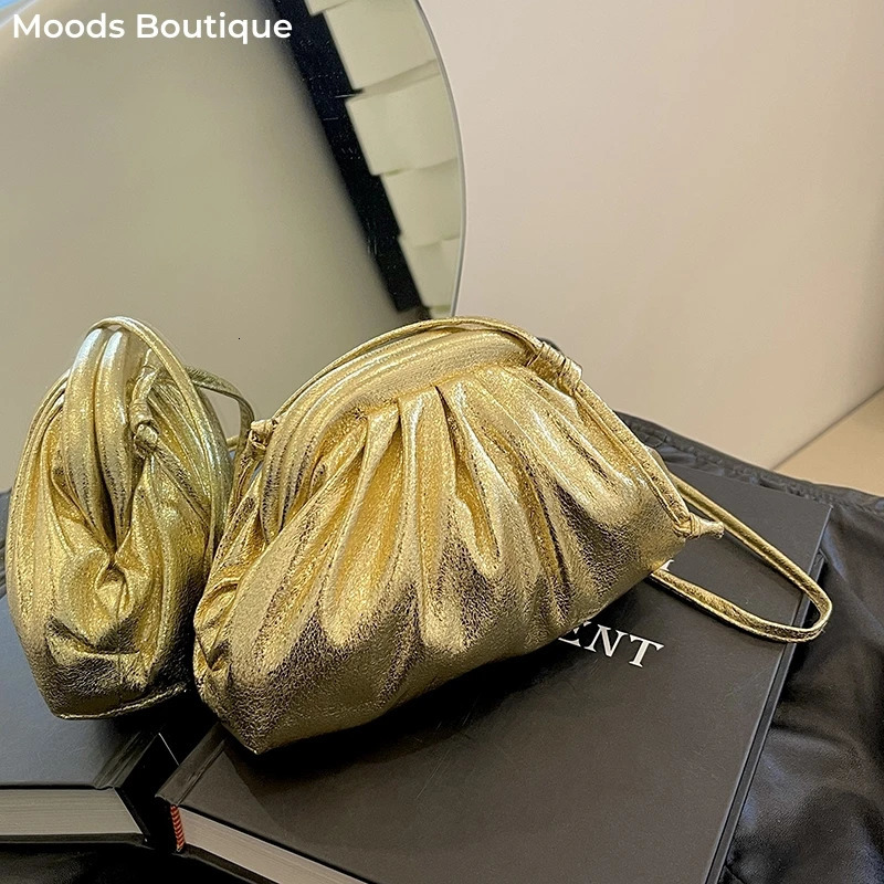 MOODS Bling Evening Purses For Women y ner Handbags Golden Laser Shoulder Cross Body Bags Dinner Party Clutch Bag 250303