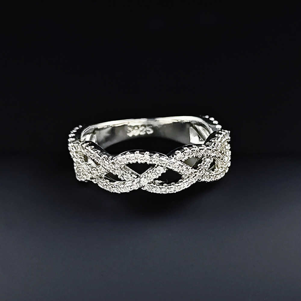 Couple Rings Zircon Circle Ring Female Shein Popular Engagement Ring r6884 H25303
