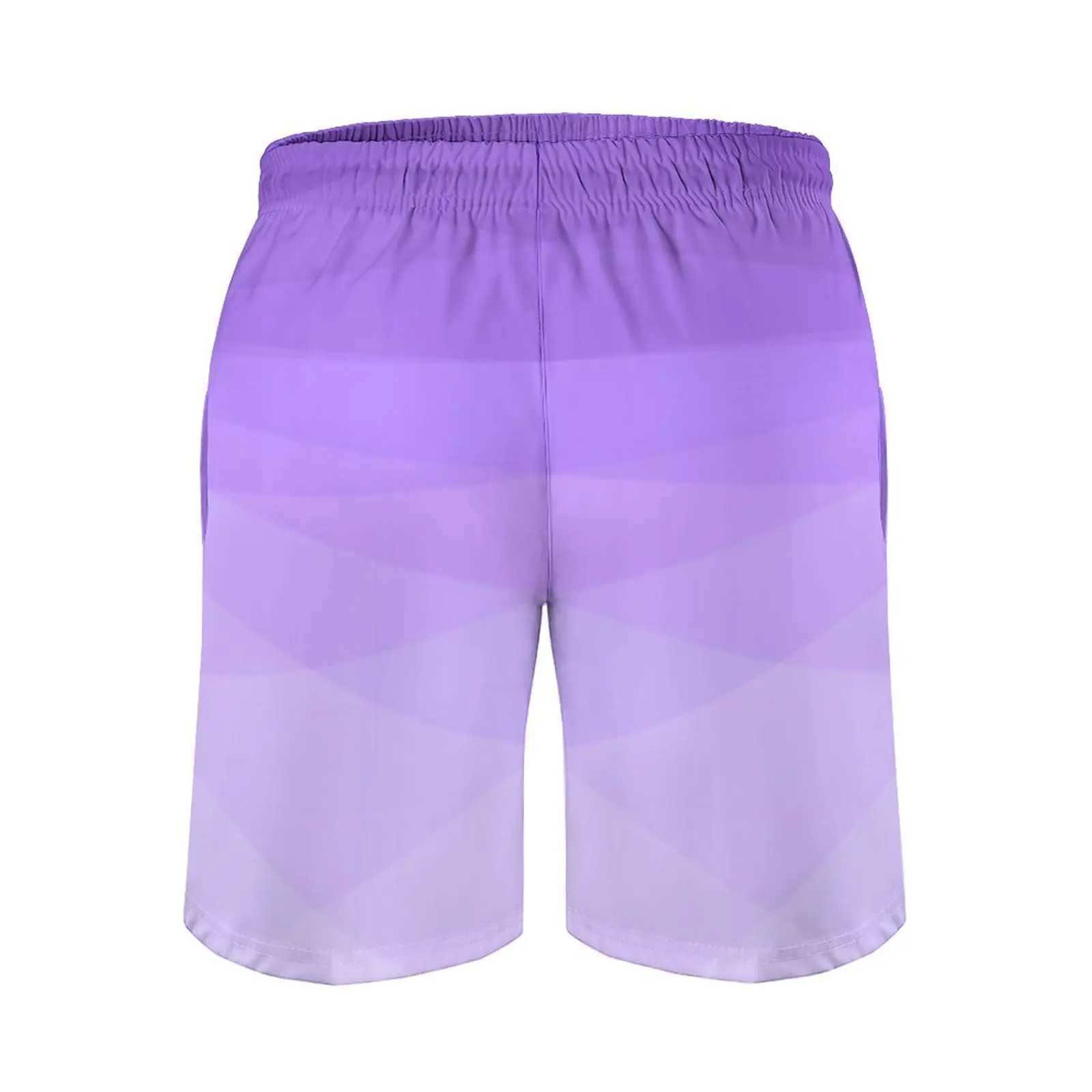 Ombre Polygonal Board Shorts Gradient Purple Vintage Beach Shorts Man Graphic Surfing Fast Dry Beach Trunks Gift IdeaT250304