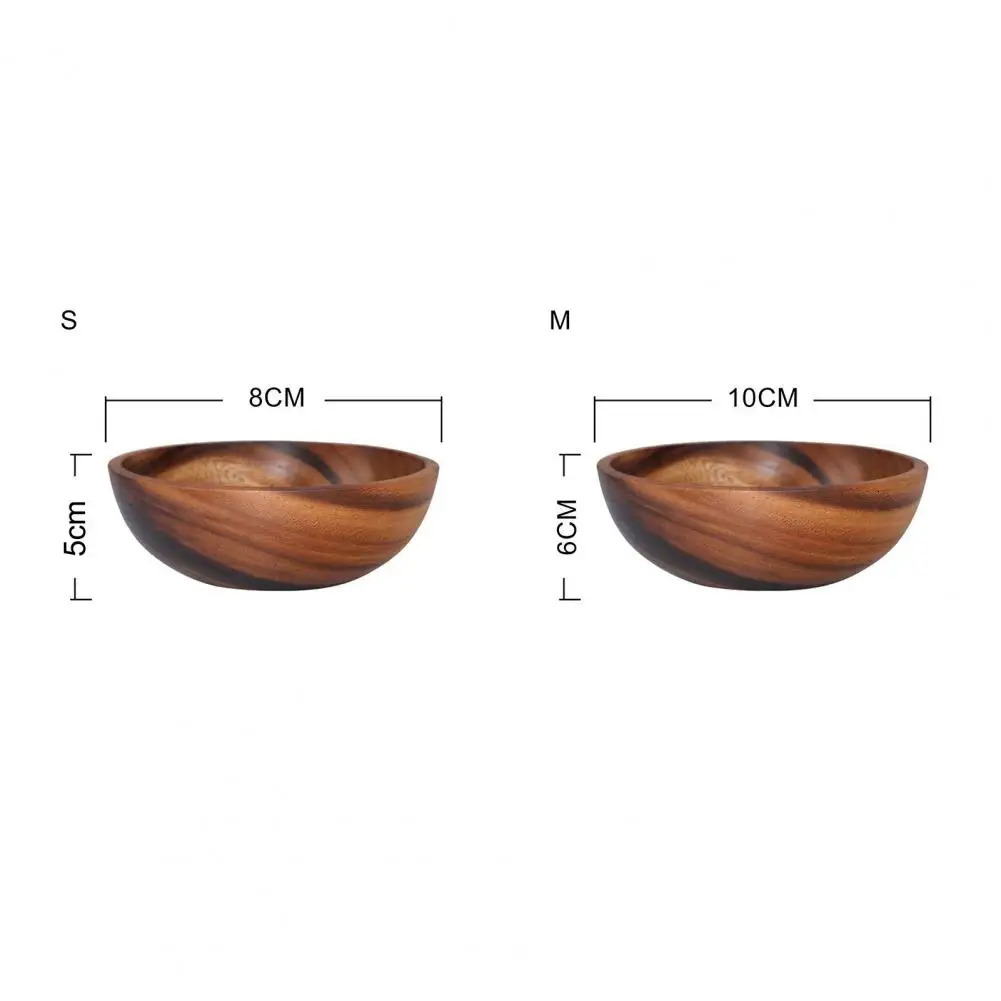 High quality environmentally friendly polished salad bowl practical Japanese wooden soup kitchen supplies 250303