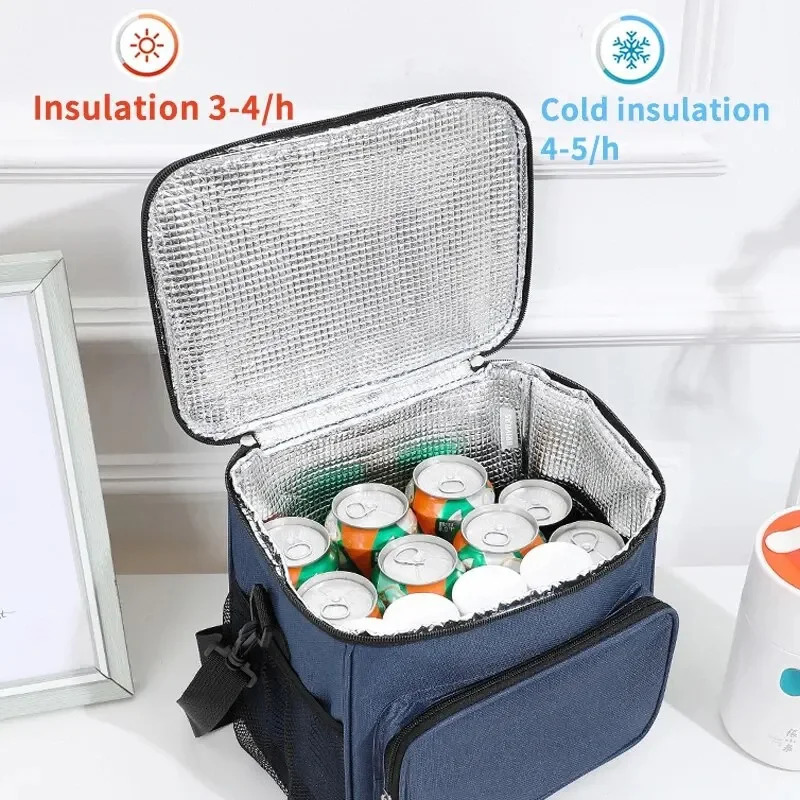 Large Capacity Manual Bill of Lading Shoulder Oxford Thick Insulation Bag Camping Lunch Bag Outdoor Picnic Bag 250228