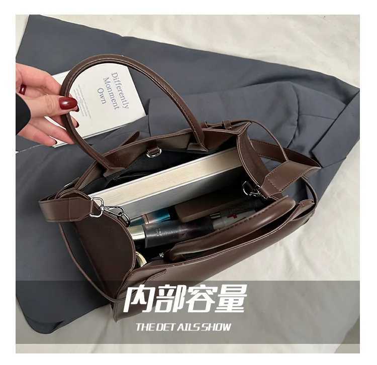Luxury Designer Lock PU Leather Womens Handbag Retro Crossbody Bag Saddle Tote Y250303