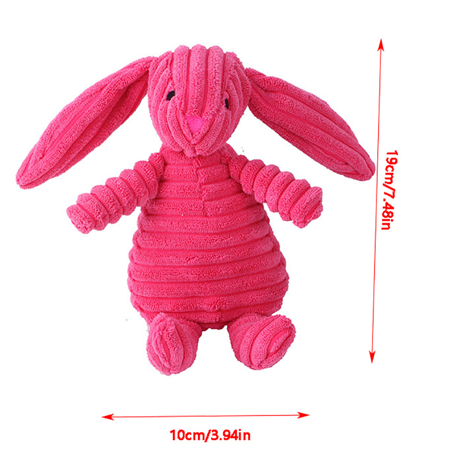 1pcs Pet Bite Dog Teeth Grinding Toy Corduroy Red Rabbit Voice Plush Pet Toy
