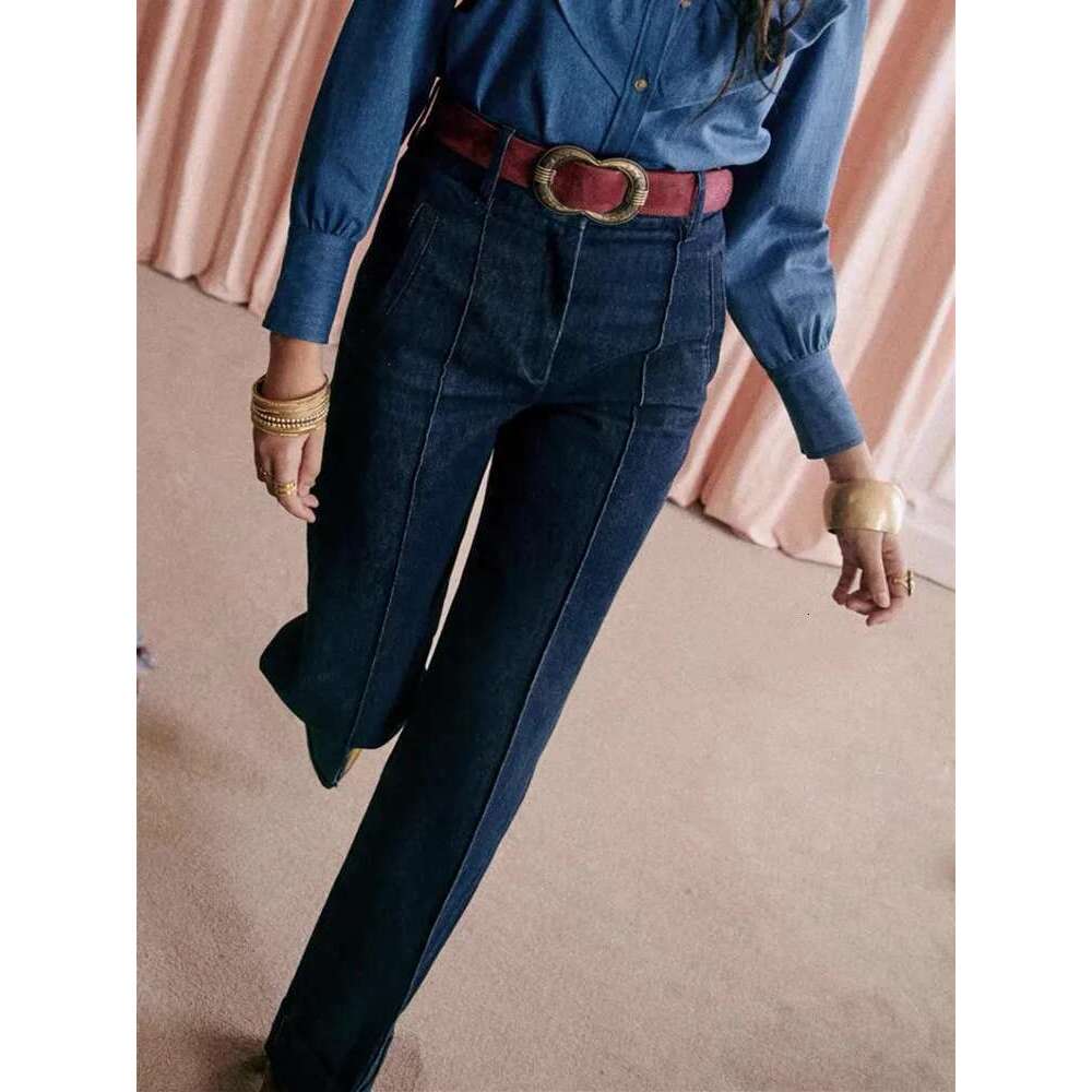 Women Wide Leg Jeans Pockets Design Casual Female High Waist 3 Colors Denim Long Pants Spring Summer