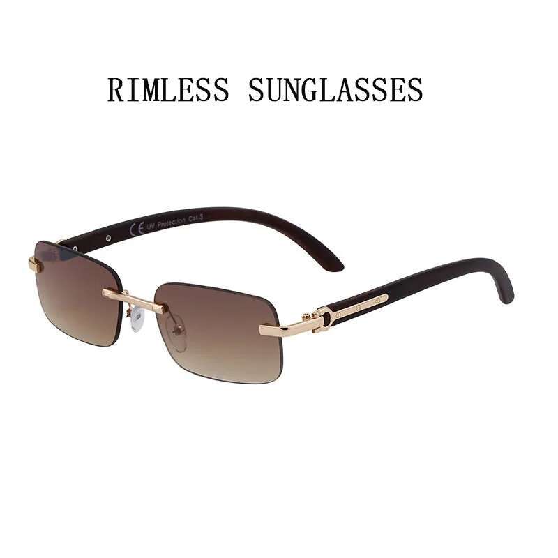 2025 Rimless For Men Vintage Fashion Sunglasses Outdoor Oculos Dropshipping Trending Glasses New Square Lentes Gafas