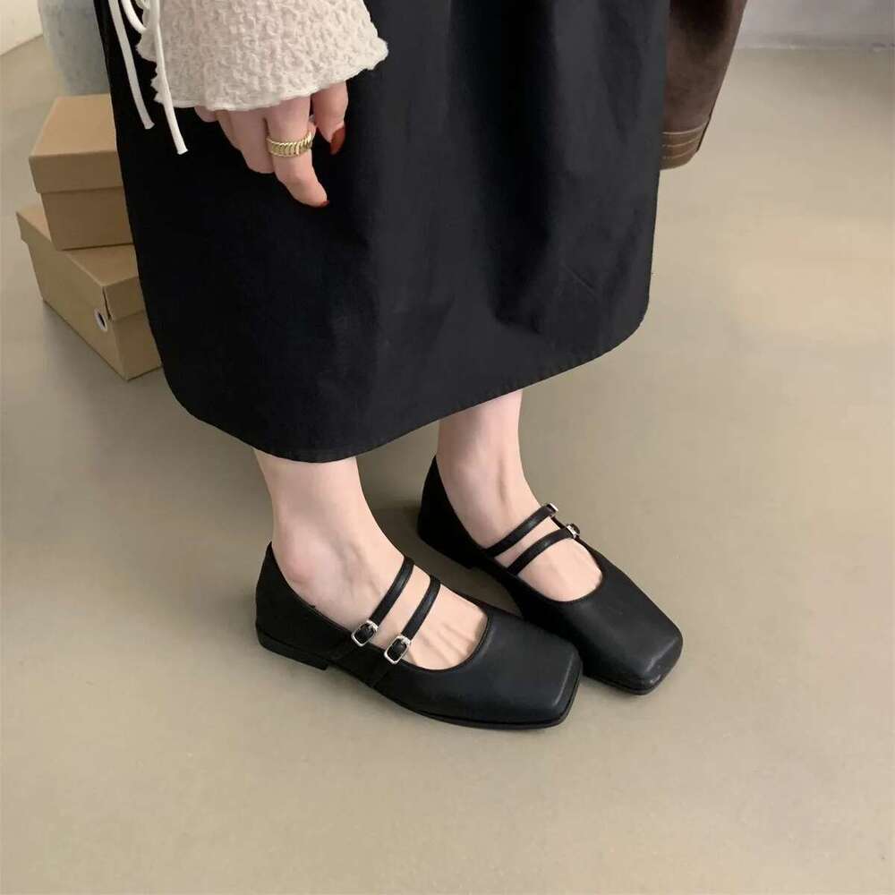 Square Toe Women Mary Jane Fashion Shallow Ladies Casual Soft Sole Flats Spring Women's Comfort Ballerinas Shoes