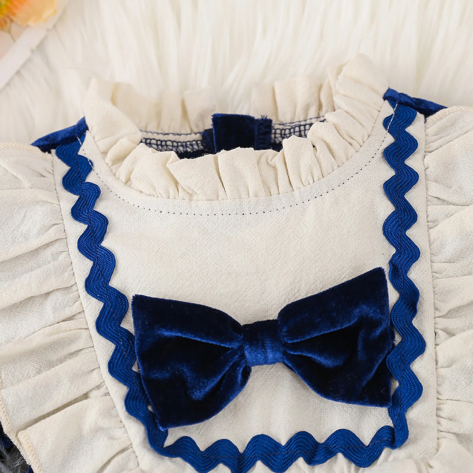 Toddler Girl Boutique Velvet Dress Christmas Princess Party Bowknot Dresses Kid Cute Ruffled Neck Long Sleeve ALine Tutu 250303