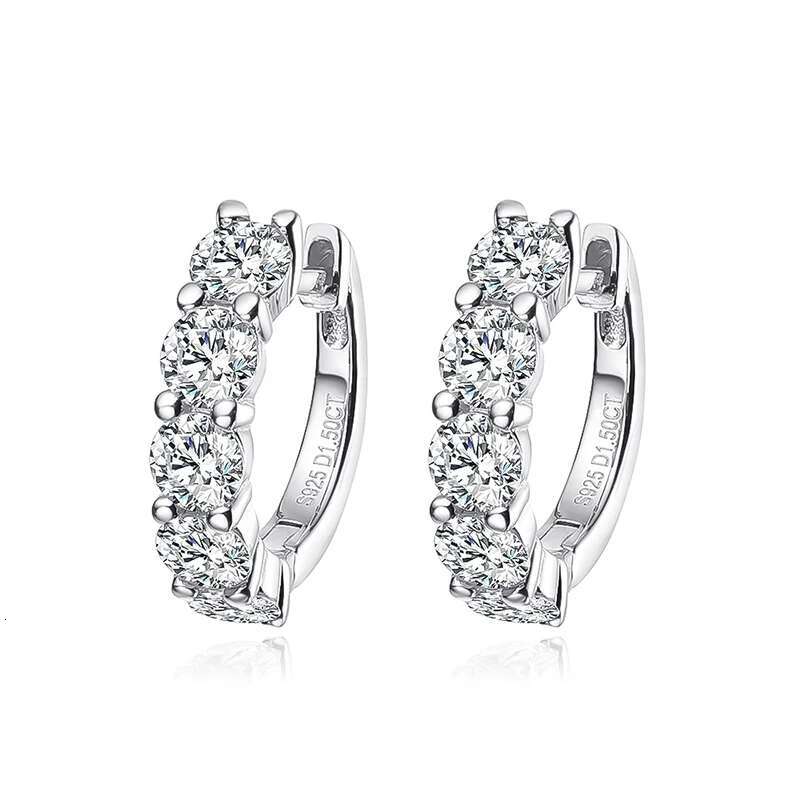 Smyoue 3cttw Moissanite Hoop for Women 4mm Stones D Color Sparkg Created Dia Earring 100% Sterg Sier