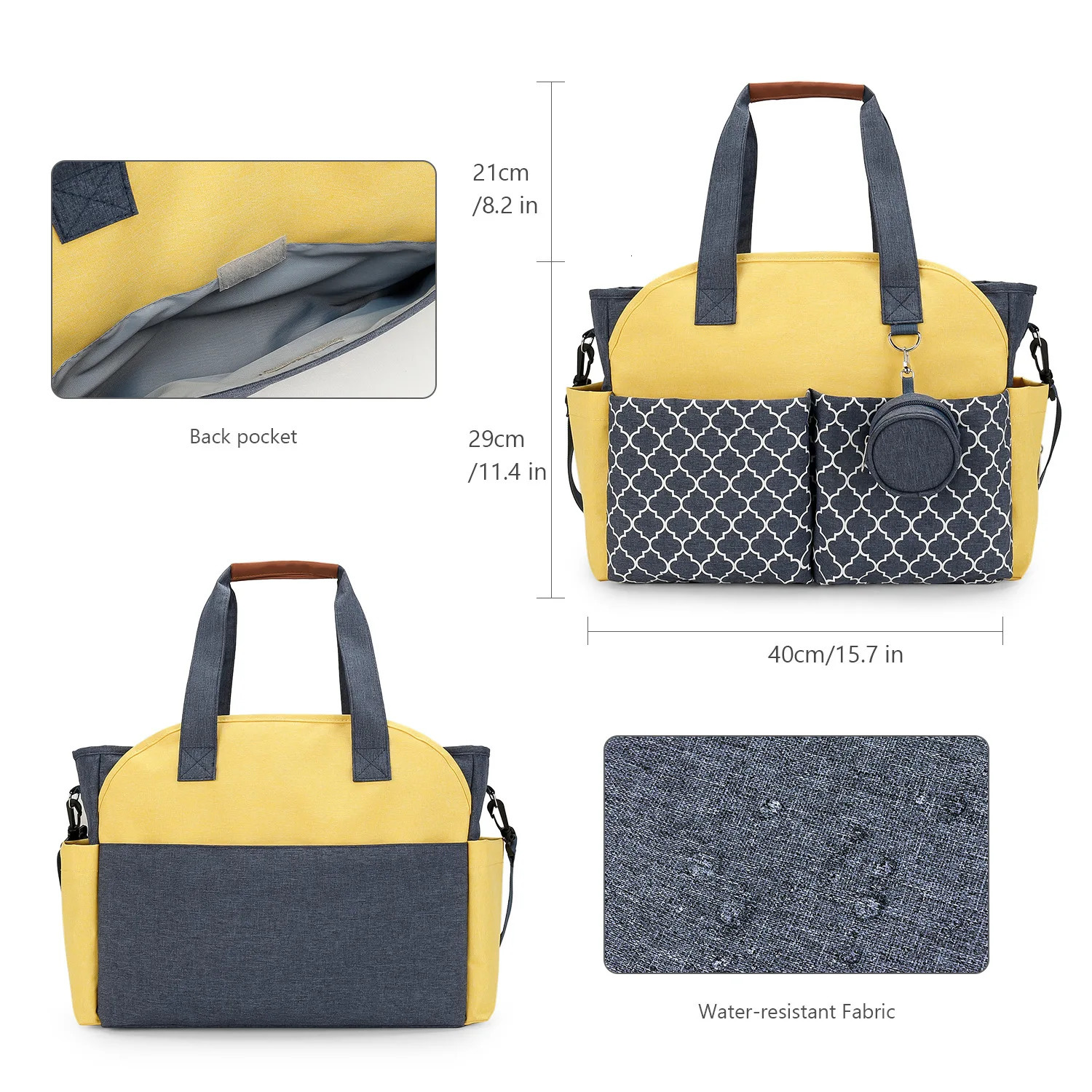 Diaper Bag handbag baby changing bag with shoulder strap portable waterproof large capacity suitable for mothers 250304