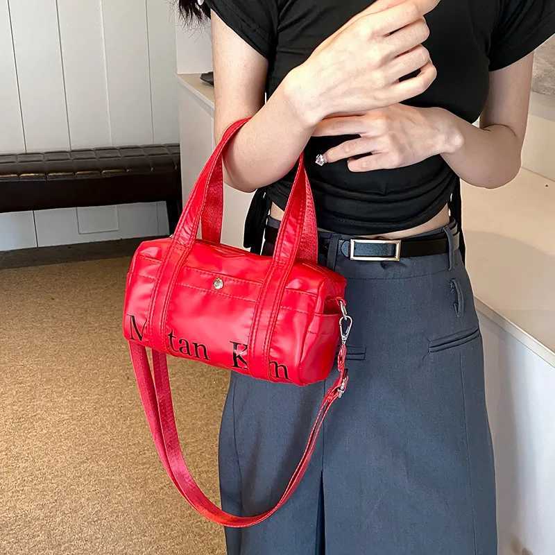 Korean Red Handbag Bright Womens Letter Shoulder Bag 2025 New Summer Luxury Fashion Underwear Bag Travel Cross Body Bag Z250303