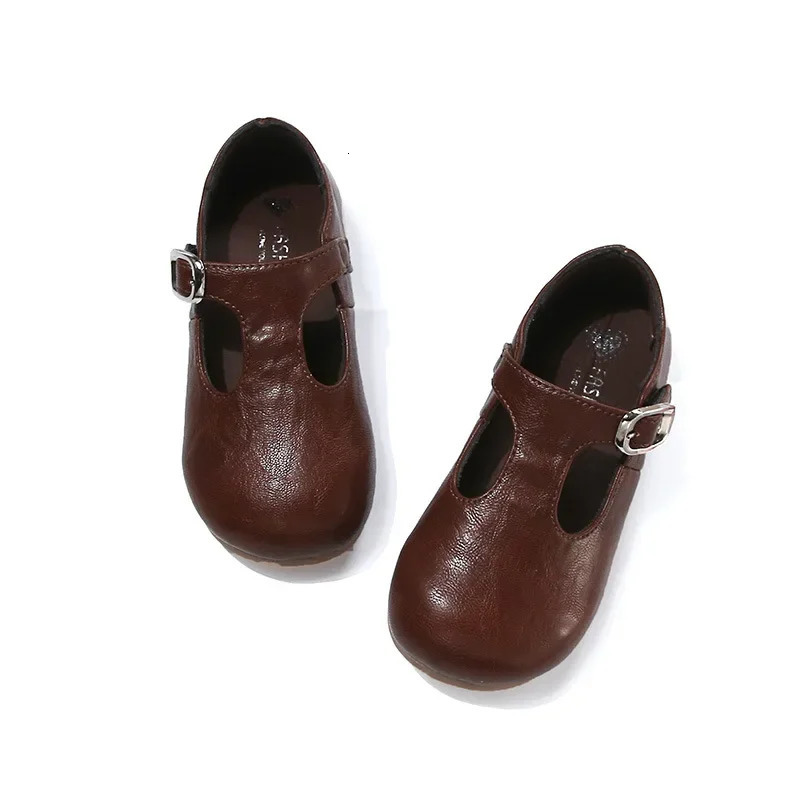Retro Girls Leather Shoes for Every Day French Style Fashion Shallow Children Moccasin Kids Casual Flats I01205 250303