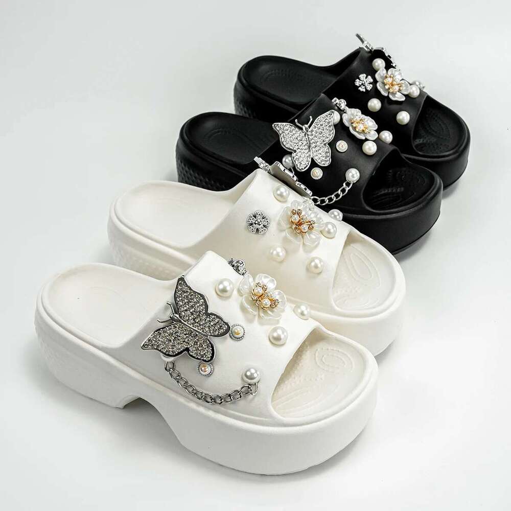 Butterfly Fashionable Sier wer One-e Outdoor Thick-Soled Heightening Sandals E20