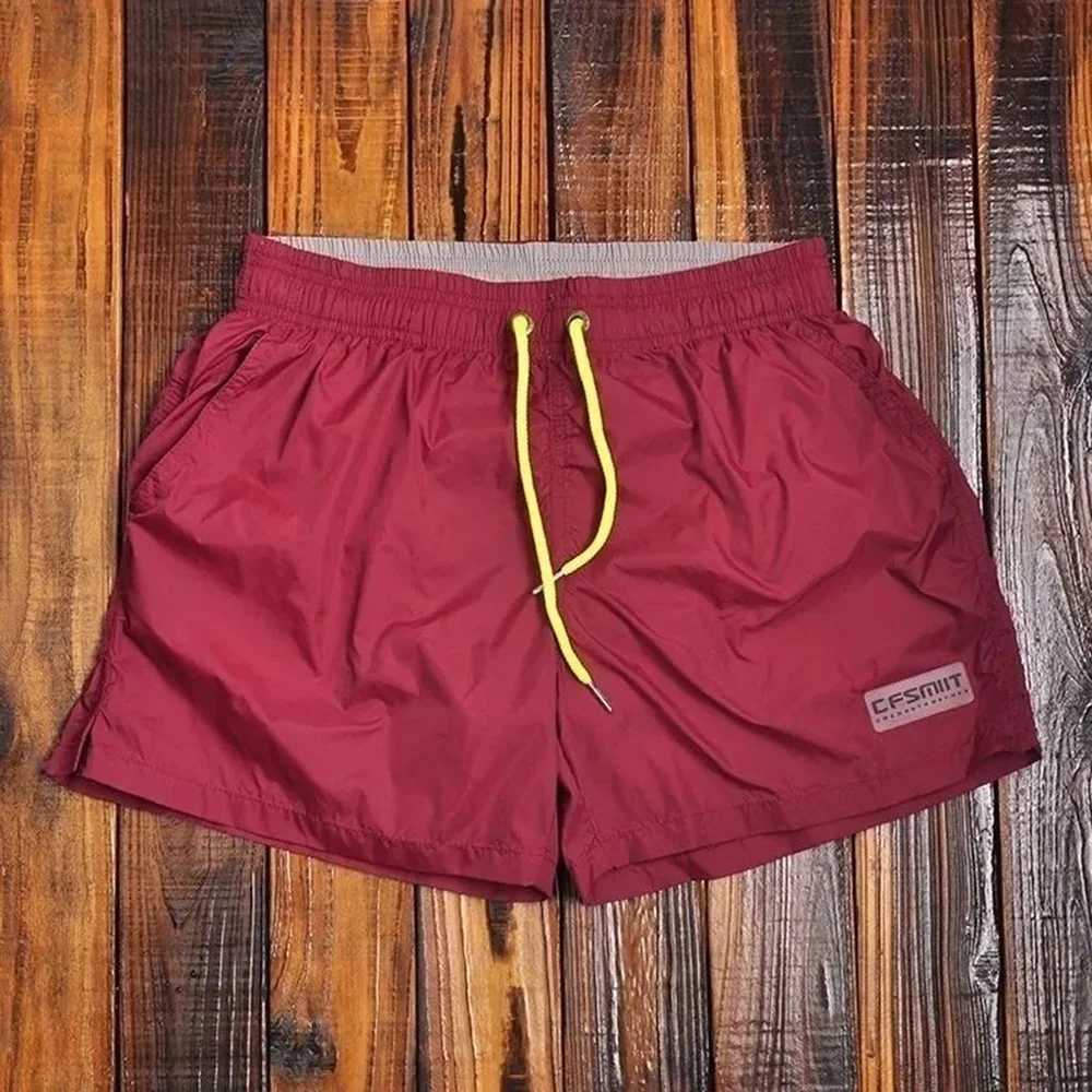 Mens Swimming Trunks Basic Solid Color Sports Fitness Jogging Shorts Quick-Dry Personality Beach Vacation Shorts MenS ClothingT250304