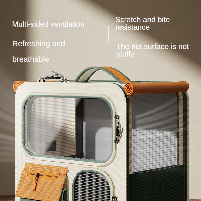 Cat Carrier Cat Backpack with Universal Wheels Soft-Sided Pet Travel Carrier Detachable for Car Camping Outdoor Pet Stroller