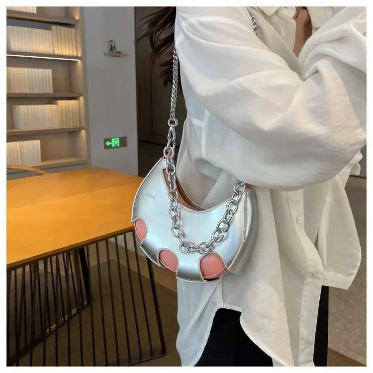 Brand Designer PU Leather Womens Shoulder Bag Simple Chain Crossbody Bag Hobos Handbag Y250303