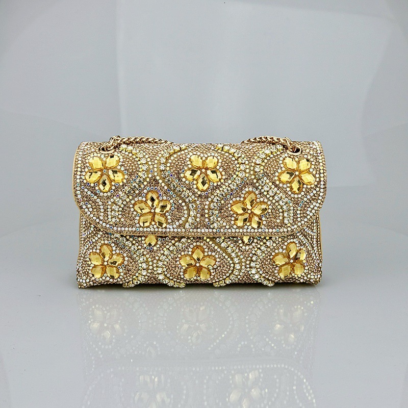 New fashion socialite rhinestone handmade bag, clothing alloy small fragrance style single shoulder crossbody dinner bag