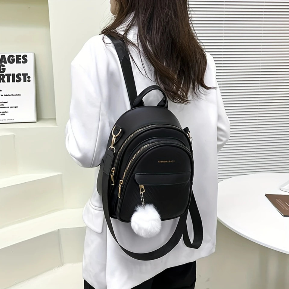 Ship from US Fashion Solid Color Backpack Purse Womens Small Daypack Twoway Shoulder Bag Simple Outdoor Travel Schoolbag 250304FBB