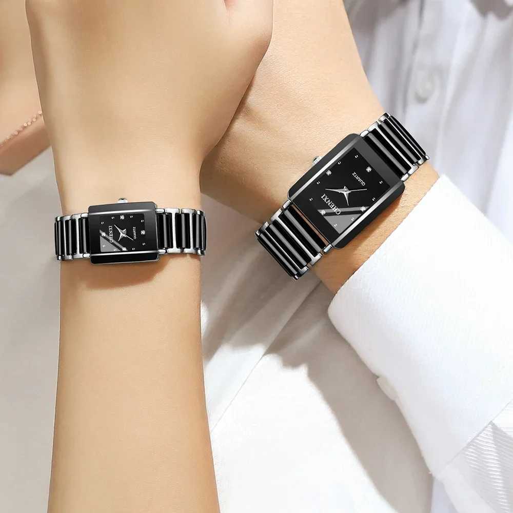 Couple Waterproof Top Brand Luxury for Women Men With Ceramics And Metal Str Watches For WomenXJ250304