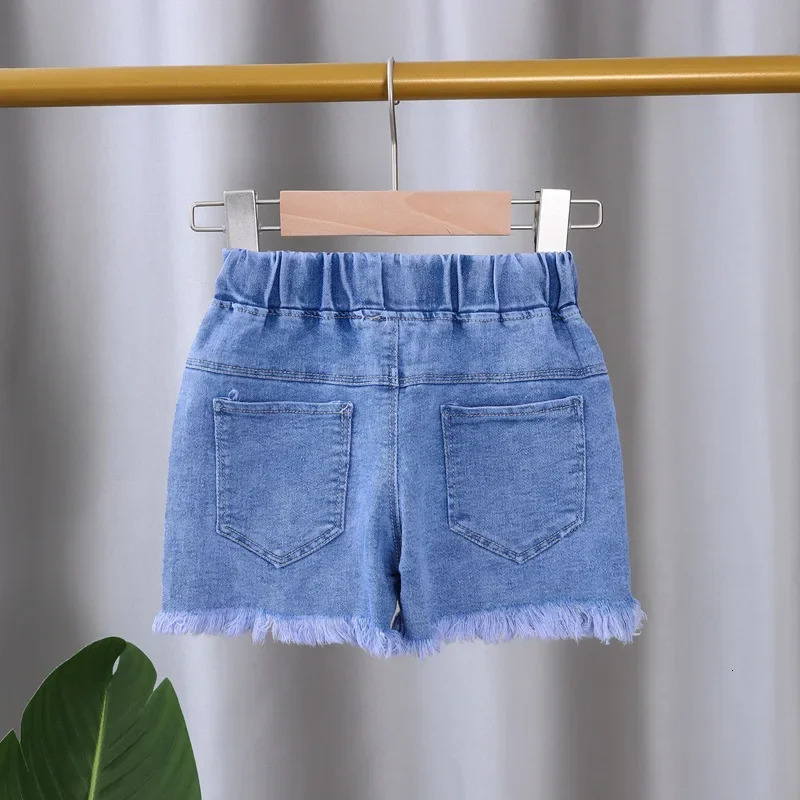 Baby Girls Shorts Jeans Kids Eastic Band Short Pant Summer 1 To 4 Yrs Childrens Cartoon Trousers Korean Style Clothing 250304