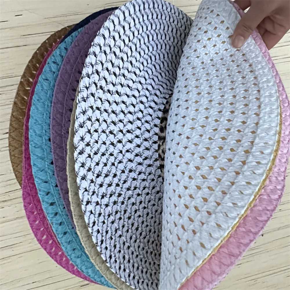 Foldable Wide Brim C Women Beach Hat Sunshade Anti-UV Sun Hat Sun Protection Dome Big Eave Woven Hat OutdoorXJ250304