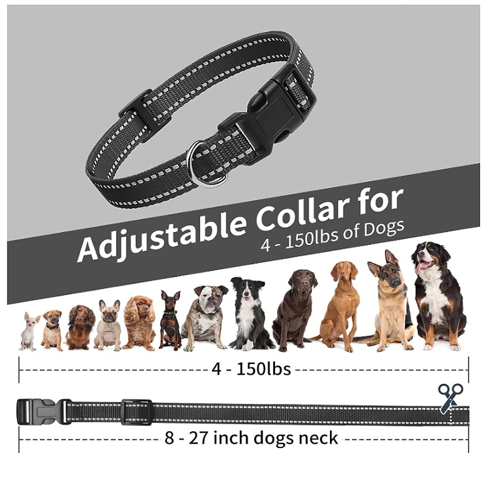 PaiPaitek 1Pcs Replacement Shock Collar,Adjustable Dog Collar with Quick Release Buckle Nylon Collar for Small Medium Large Dog