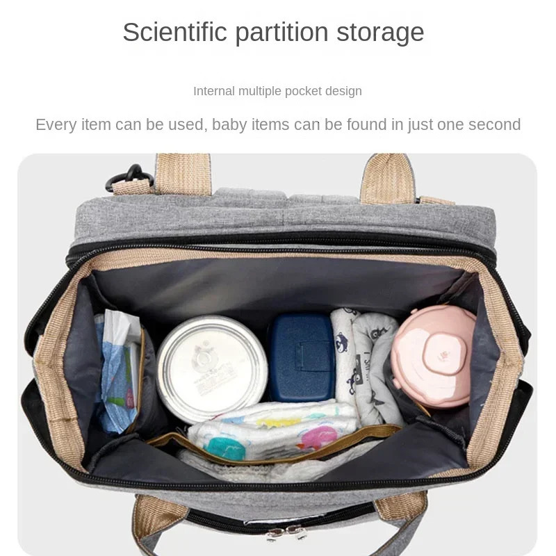 Mommy Diaper Bags Baby Bed Mother Large Capacity Nappy Milk Bottle Backpacks with Changing Mat Convenient Baby Nursing Bags 250304
