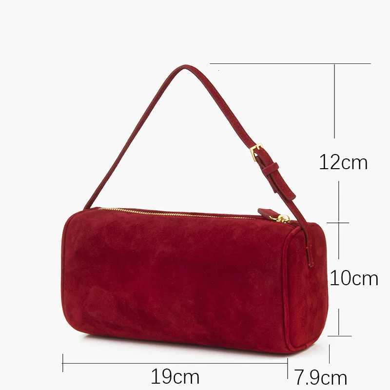 Womens Suede Leather Small Handbag Fashion Red Genuine Sheepskin Shoulder Crossbody Bag Z250303
