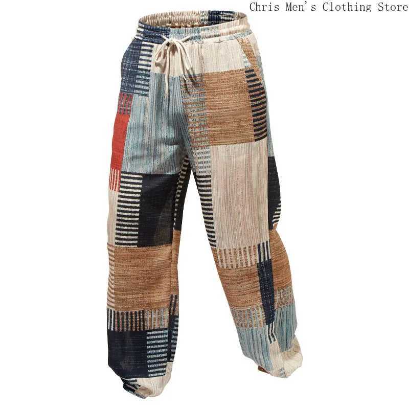 Spring/summer New Digital Printed Beach Vacation Slacks Hip Hop Street Fashion Baggy Mens Pants Vintage Patch Mens TrousersXJ250303