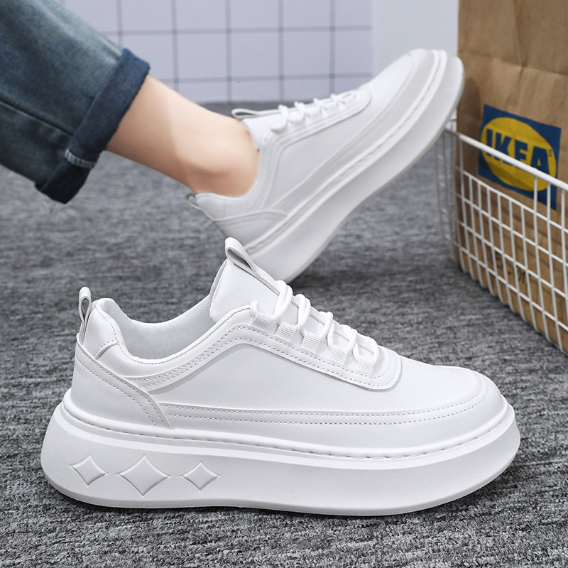 Male Designer s Summer 2025 New Breathable Solid Color White Shoes Trend Versatile Thick Sole Multifunctional Sports And Leisure Fashionable Board Sho