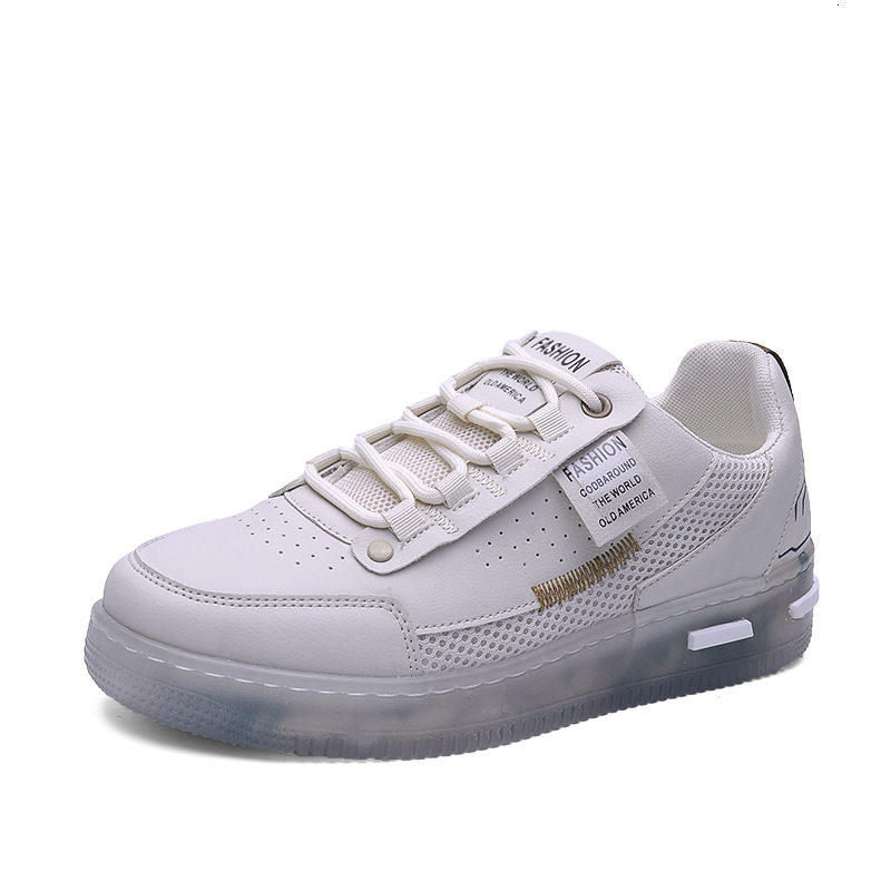 2025 New Outdoor Breathable Mesh Sports Shoes Personalized Fashionable Versatile Men's Board Shoes Niche Design Style Korean White Board Shoes