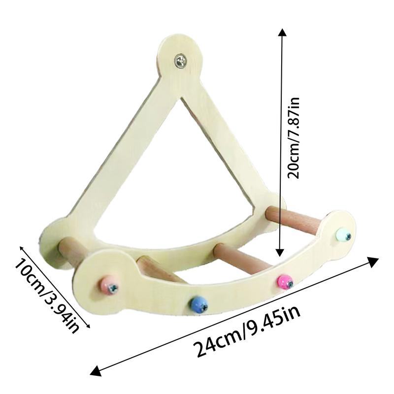 Bird Cage Swing Toy Pirate Ship Wooden Parrot Running Wheel Bird Cage Climbing Toy Resting Perches For Birds Physical Fitness